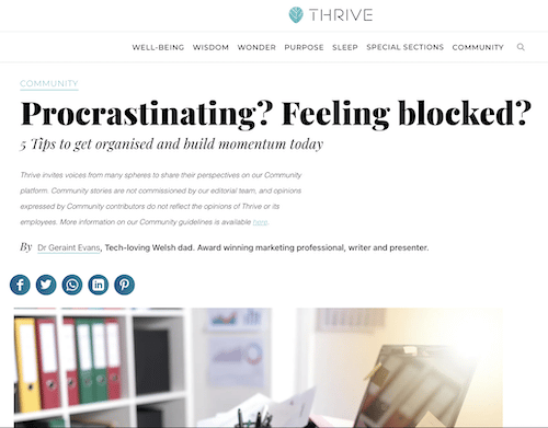 Dr Geraint Evans Thrive Global